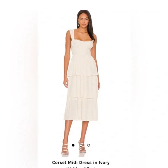 WeWoreWhat Cream Tiered Midi Dress - Picture 3 of 7